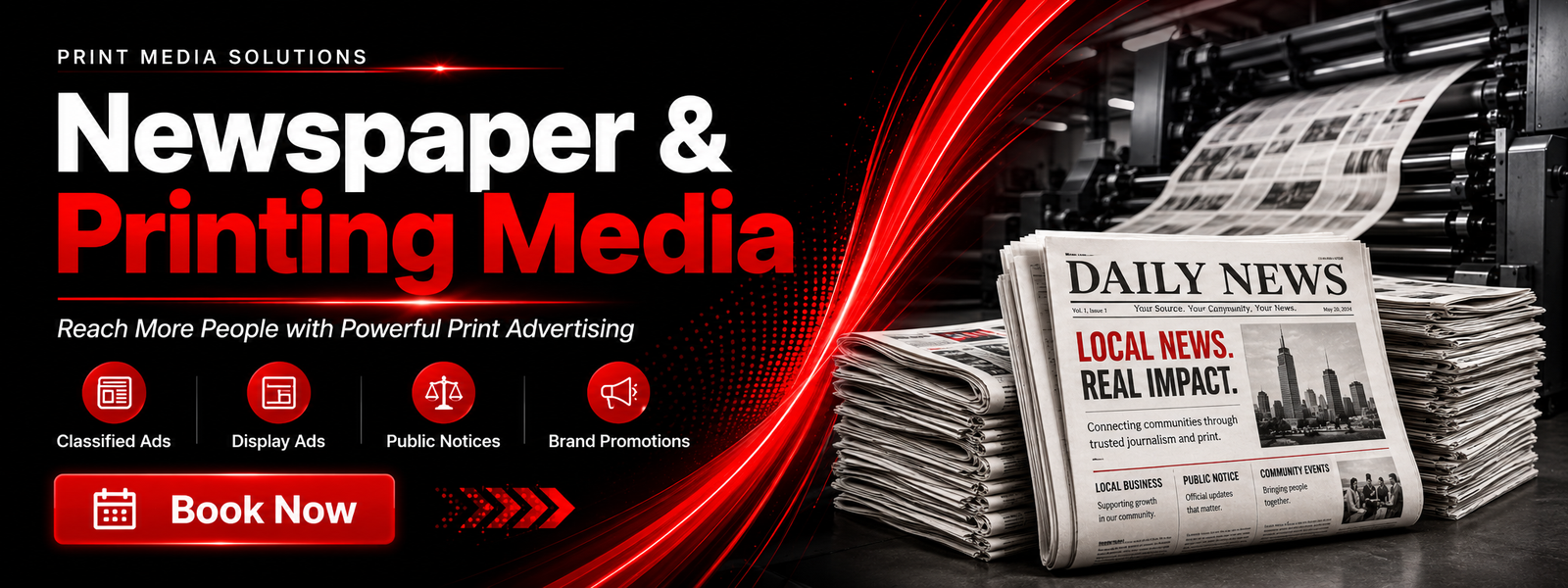 MA Media newspaper and printing advertising banner